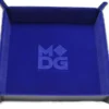 Velvet Folding Dice Tray 10x10 Blue with Leather Backing