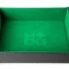 Velvet Folding Dice Tray 10x10 Green with Leather Backing