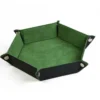 Velvet PU Leather Folding Hexagon Dice Tray - Ljus Grön