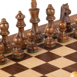Walnut Schack set 50x50cm (Large) with Staunton Chessmen Manopoulos