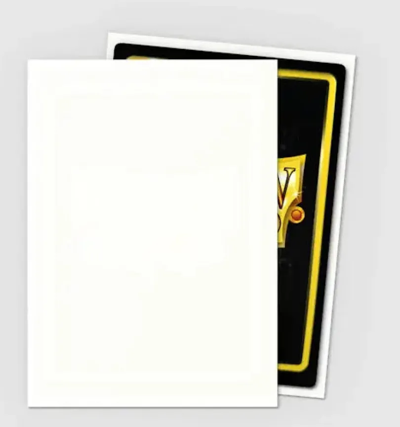 White Matte Sleeves Standard Size 100 Dragon Shield
