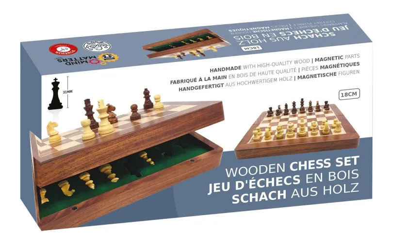 Wooden Chess Set: Magnetic 25 cm