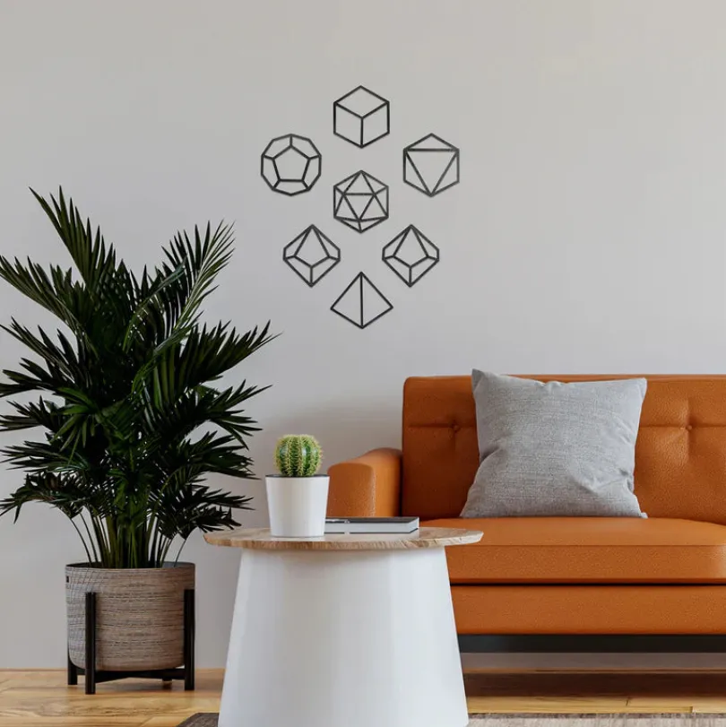 Wooden Dice Outline Décor Set