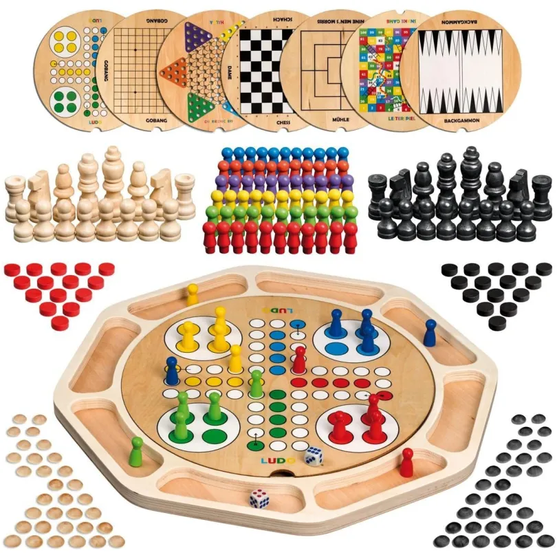 Wooden Game Compendium, 9 Games (3096)