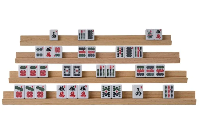 Wooden Mah Jongg tile rack, 35 cm (6697)
