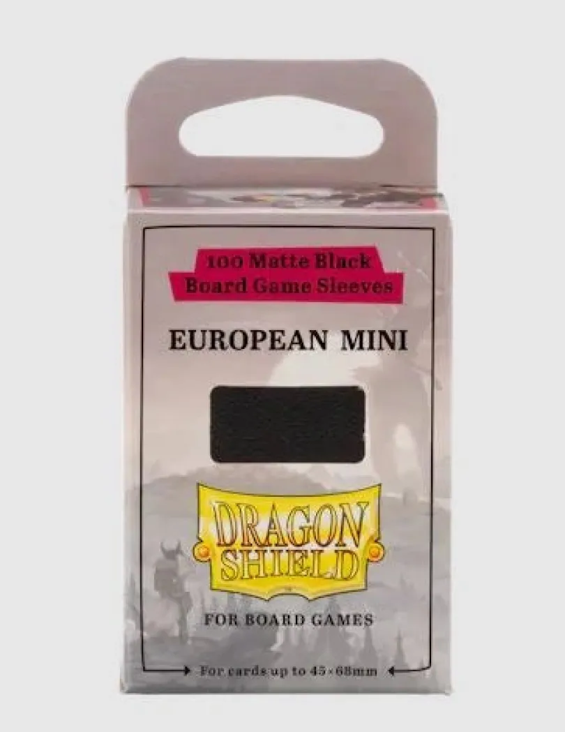 (45x68mm) Board Game Sleeves - European Mini Black Sleeves
