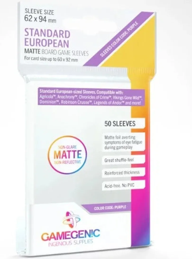 (62x94 mm) Gamegenic - Matte Standard European Sleeves