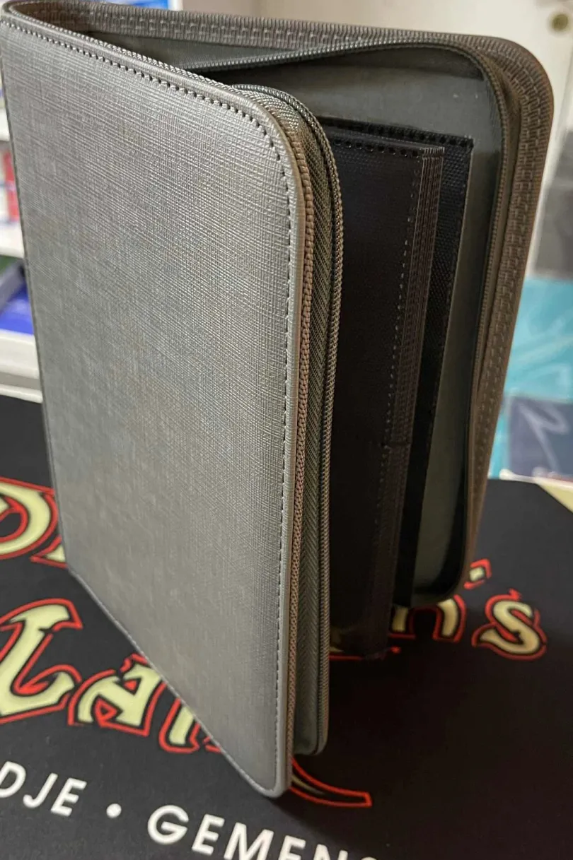 Zip Cardbinder 4 Pocket 80 Cards Grey